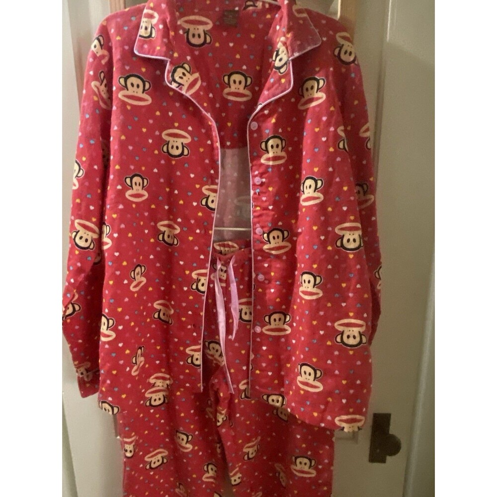 Paul Frank Pajama Set Signature Monkey Red Vintage Y2K Adult Women’s XL - Picture 5 of 16